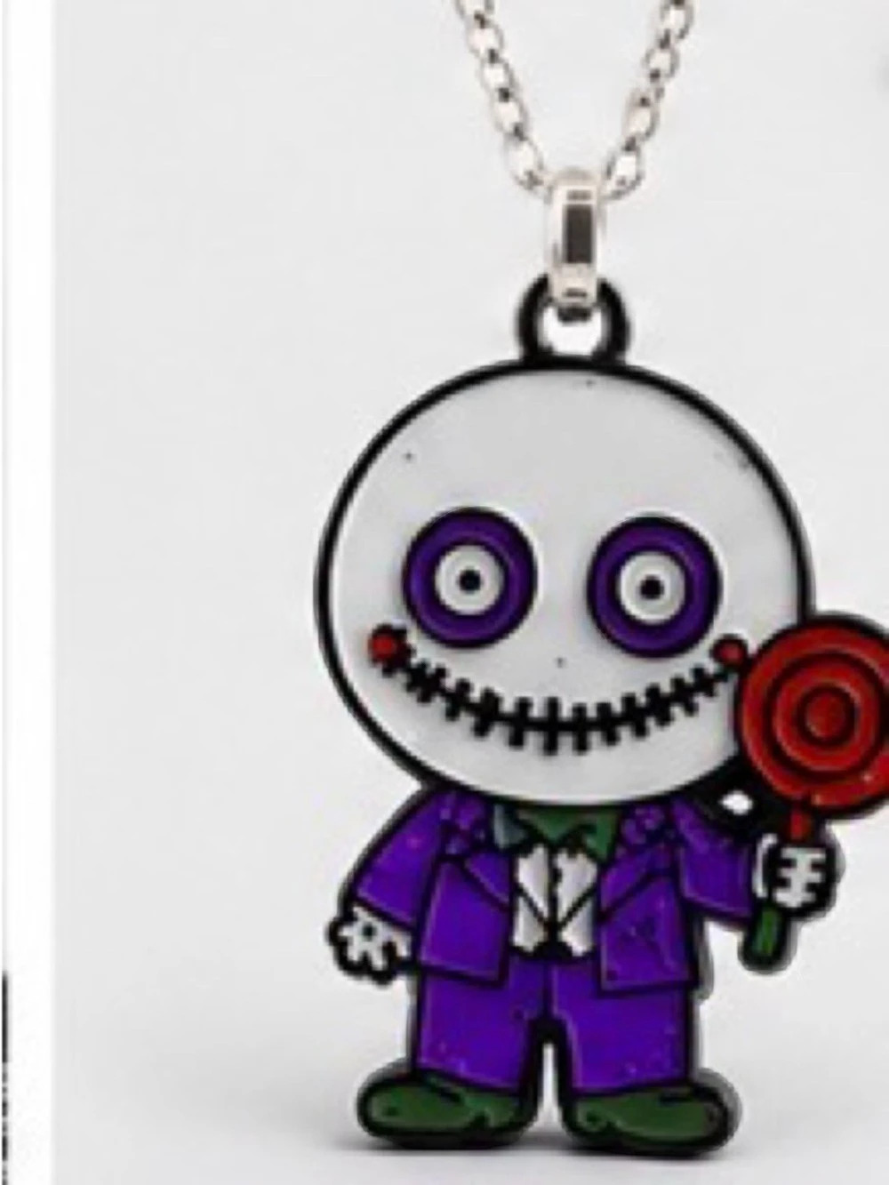 Purple & White Character Pendant Necklace